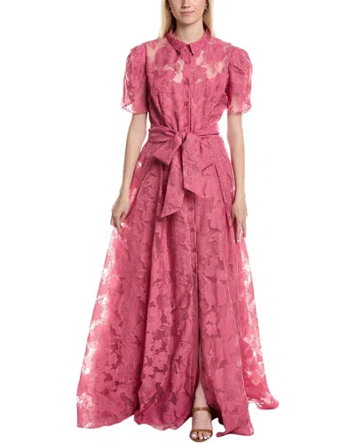 Rene Ruiz Pleated One-shoulder Gown In Purple