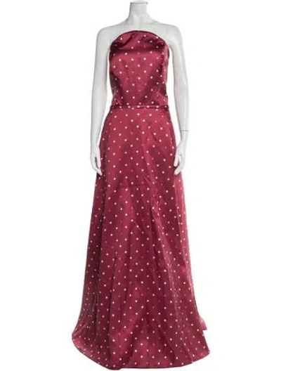 Pre-owned Rene Ruiz Polka Dot Print Long Dress W/ Tags In Pink