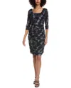 Rene Ruiz Printed Cocktail Dress In Black