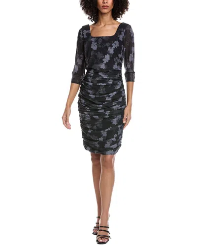 Rene Ruiz Printed Cocktail Dress In Gray