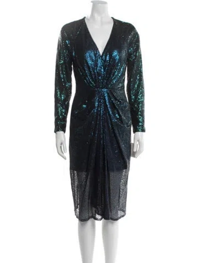 Pre-owned Rene Ruiz Printed Knee-length Dress In Blue