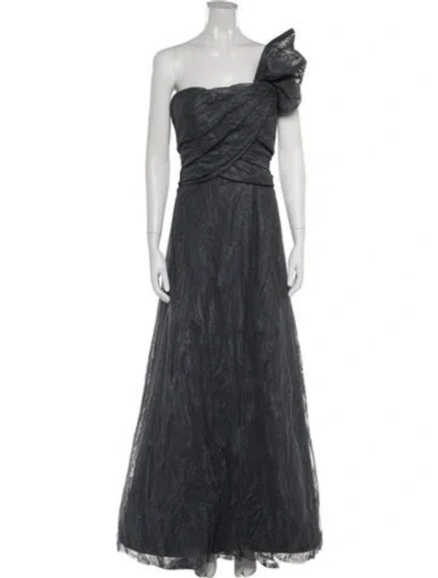 Pre-owned Rene Ruiz Printed Long Dress In Gray