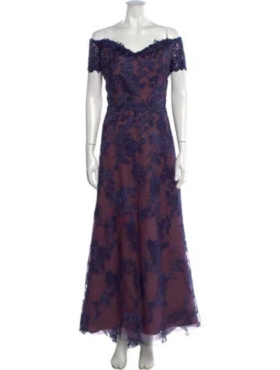 Pre-owned Rene Ruiz Printed Long Dress In Purple