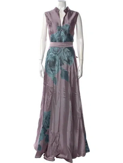 Pre-owned Rene Ruiz Printed Long Dress In Purple