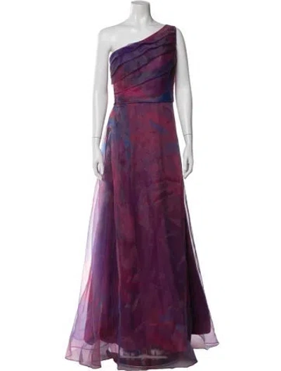 Pre-owned Rene Ruiz Printed Long Dress In Purple
