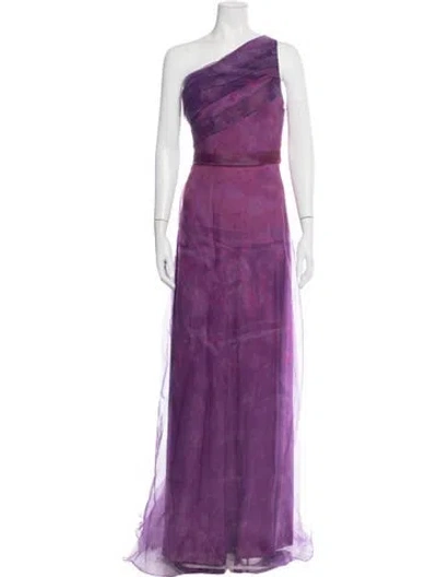 Pre-owned Rene Ruiz Printed Long Dress In Purple