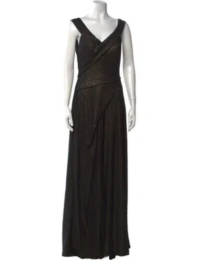 Pre-owned Rene Ruiz Printed Long Dress W/ Tags In Black