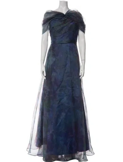 Pre-owned Rene Ruiz Printed Long Dress W/ Tags In Green