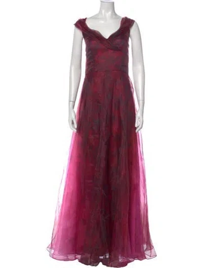 Pre-owned Rene Ruiz Printed Long Dress W/ Tags In Pink
