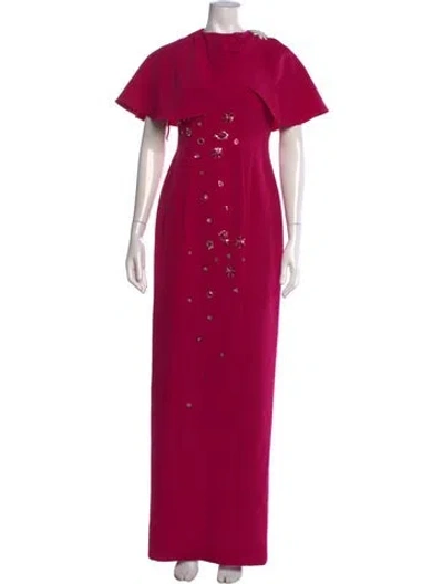 Pre-owned Rene Ruiz Printed Long Dress W/ Tags In Pink