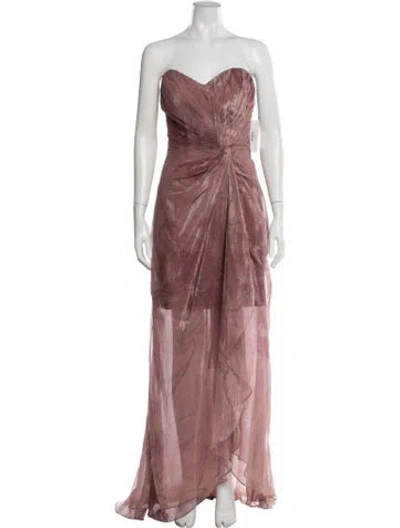 Pre-owned Rene Ruiz Printed Long Dress W/ Tags In Pink