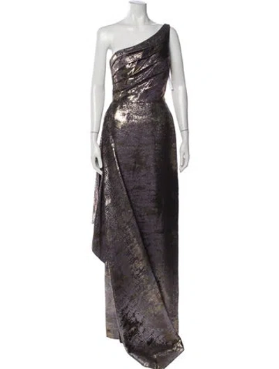 Pre-owned Rene Ruiz Printed Long Dress W/ Tags In Purple