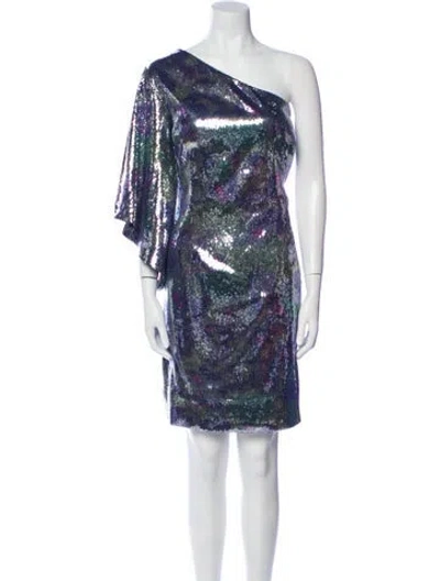 Pre-owned Rene Ruiz Printed Mini Dress W/ Tags In Blue