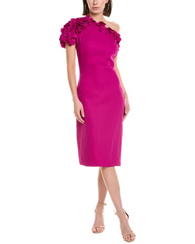 Rene Ruiz Rene By  Collection One-shoulder Printed Sheath Dress In Pink