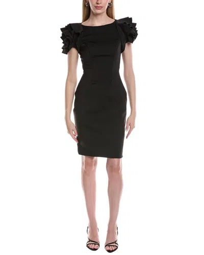 Rene Ruiz Rosette Cocktail Dress In Black