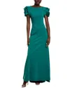 Rene Ruiz Rosette Fit And Flare Gown In Green