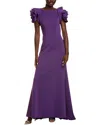 Rene Ruiz Rosette Fit And Flare Gown In Purple