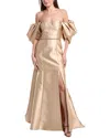 Rene Ruiz Satin Bubble Gown In Brown