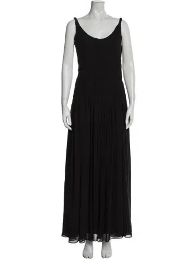 Pre-owned Rene Ruiz Scoop Neck Long Dress In Black