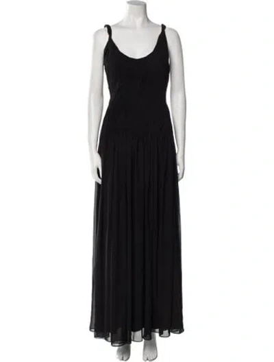 Pre-owned Rene Ruiz Scoop Neck Long Dress In Black