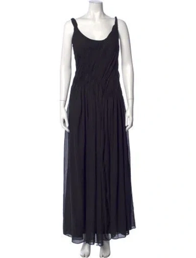 Pre-owned Rene Ruiz Scoop Neck Long Dress In Black