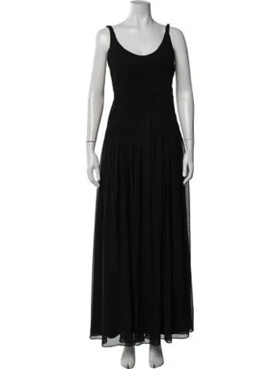 Pre-owned Rene Ruiz Scoop Neck Long Dress In Black