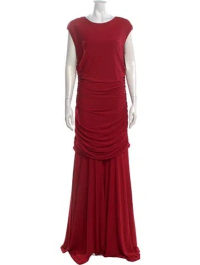 Pre-owned Rene Ruiz Scoop Neck Long Dress In Red