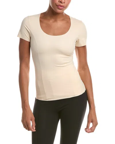 Rene Ruiz Scoop Neck Tightening T-shirt In Neutral