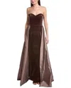 Rene Ruiz Sculpted Bodice Gown In Brown