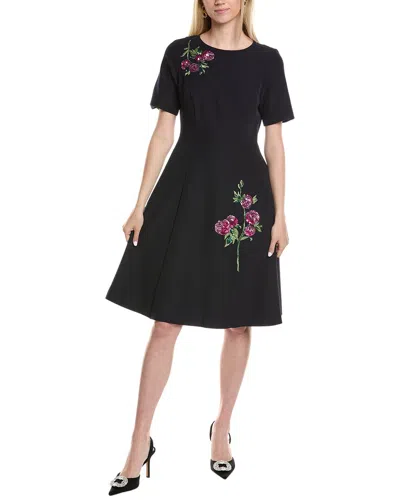 Rene Ruiz Sequin Applique A-line Dress In Blue
