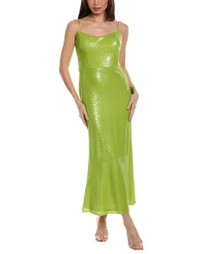 Rene Ruiz Sequin Column Dress In Green