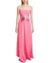 Rene Ruiz Sequin Empire-waist Column Gown In Pink