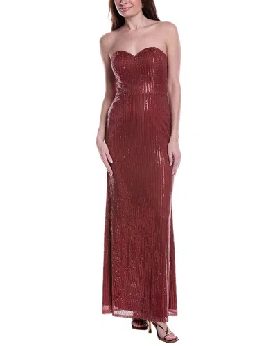 Rene Ruiz Sequin Gown In Brown