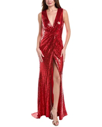 Rene Ruiz Sequin Gown In Red