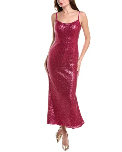 Rene Ruiz Sequin Midi Dress In Pink