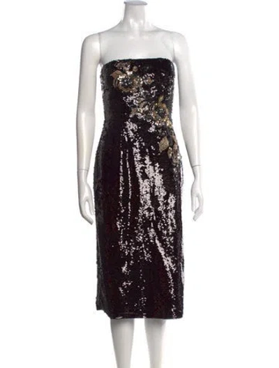 Pre-owned Rene Ruiz Sequin Midi Length Dress W/ Tags In Black