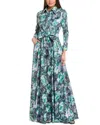 Rene Ruiz Floral Print Shirt Gown In Multi