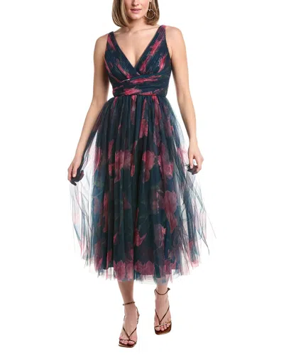 Rene Ruiz Sleeveless Plunging Neckline Textured Gown In Black