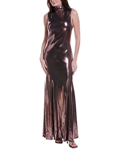 Rene Ruiz Solid Gown In Brown