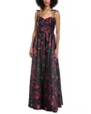 Rene Ruiz Spaghetti Strap Gown In Black