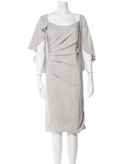 Pre-owned Rene Ruiz Square Neckline Knee-length Dress In Gray