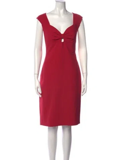 Pre-owned Rene Ruiz Square Neckline Knee-length Dress In Pink