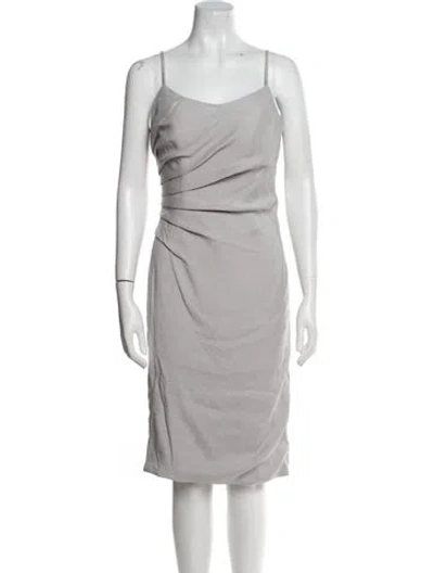 Pre-owned Rene Ruiz Square Neckline Knee-length Dress W/ Tags In Gray