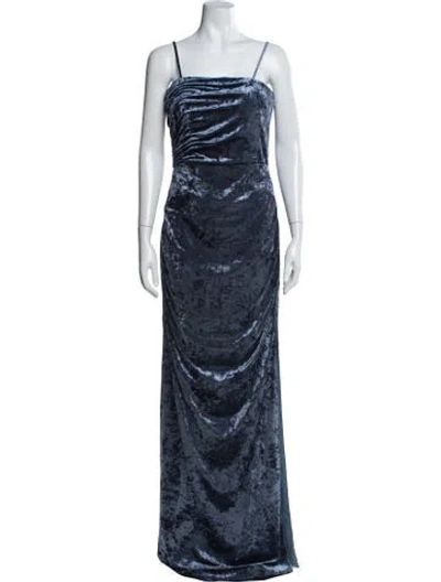 Pre-owned Rene Ruiz Square Neckline Long Dress W/ Tags In Blue