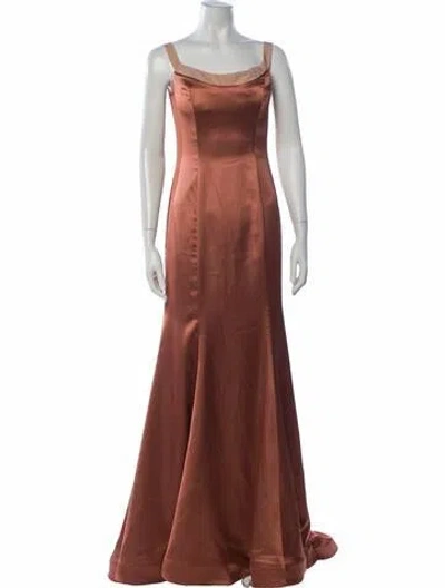 Pre-owned Rene Ruiz Square Neckline Long Dress W/ Tags In Pink