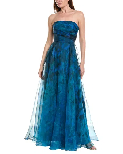 Rene Ruiz Strapless A-line Subtle Sweetheart Neckline Gown In Blue