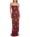 Rene Ruiz Strapless Column Gown In Black