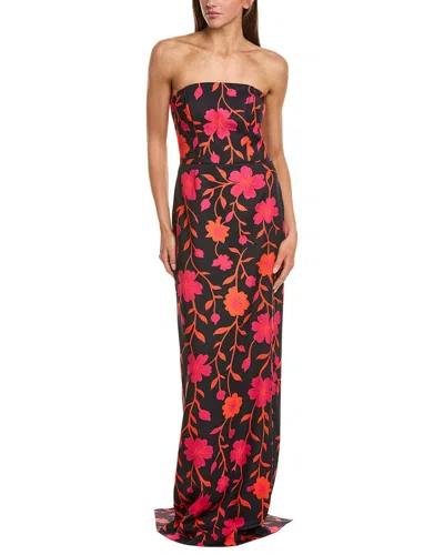 Rene Ruiz Strapless Column Gown In Multi