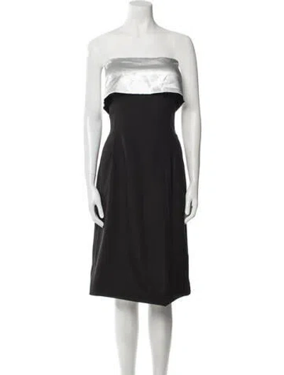 Pre-owned Rene Ruiz Strapless Knee-length Dress In Black