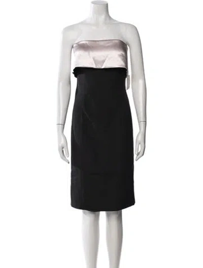 Pre-owned Rene Ruiz Strapless Knee-length Dress In Black